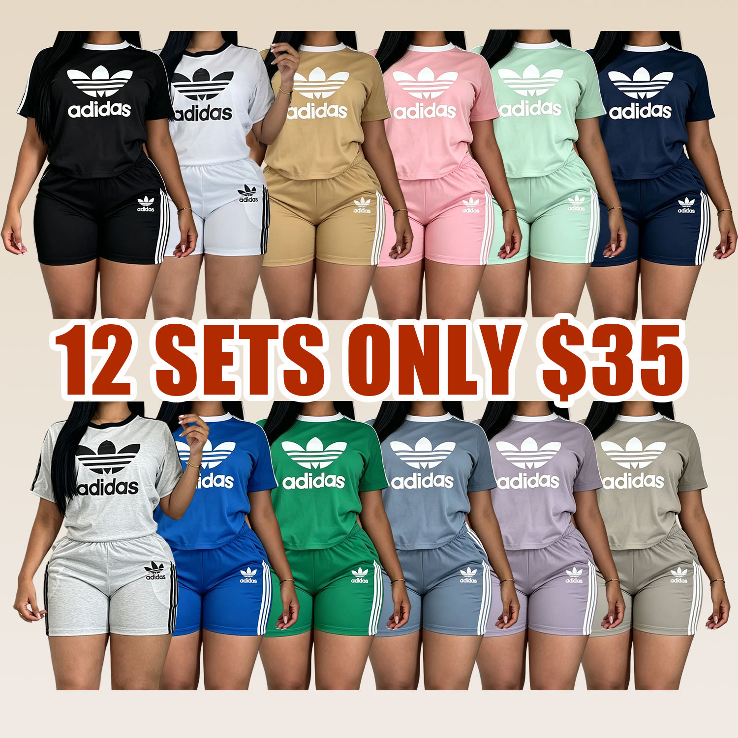 🔥Selling Fast -Women’s 2 Piece Athletic Shorts Set – Casual Loose Tee & High Waist Biker Shorts Outfit | Summer Sporty Lounge Set