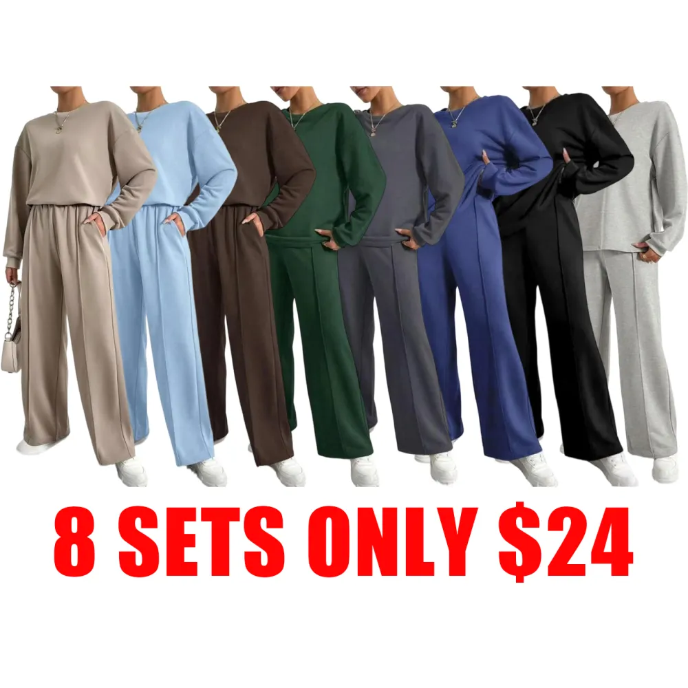 Women’s Loose-Fit Cotton Two-Piece Sweatsuit Set