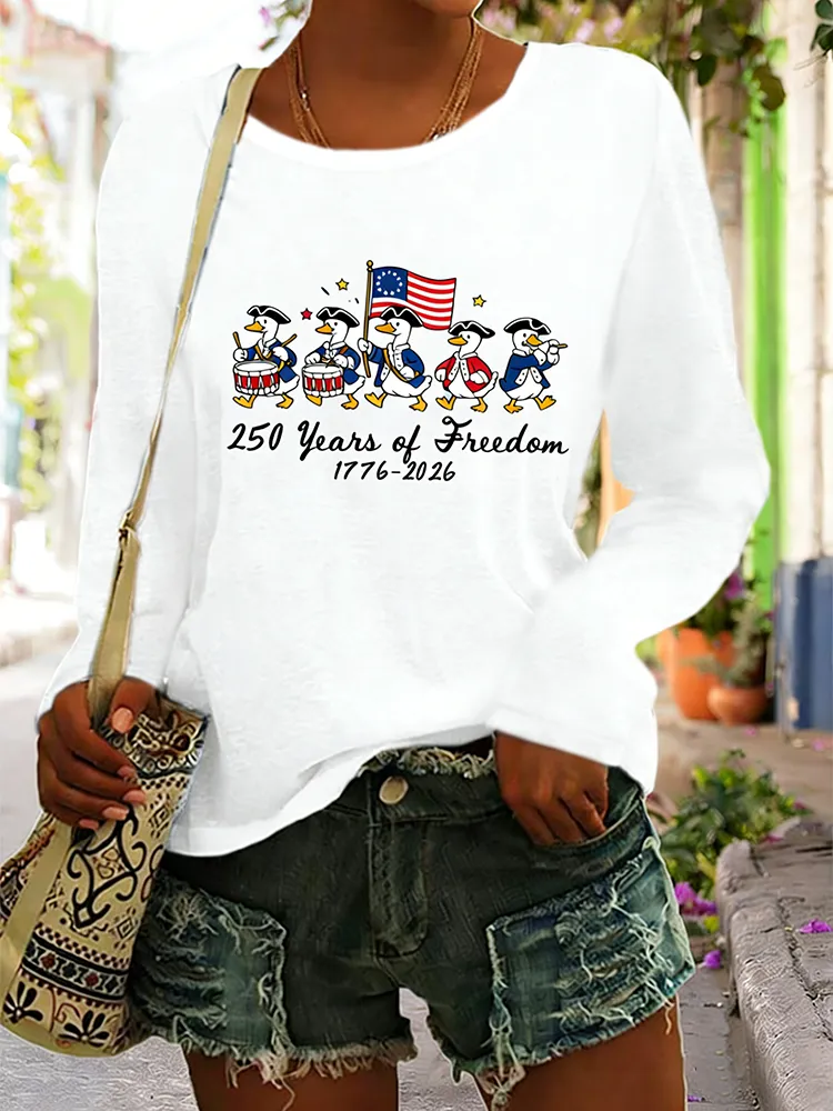 250 Years Of Freedom Patriotic Ducks Long Sleeve Shirt