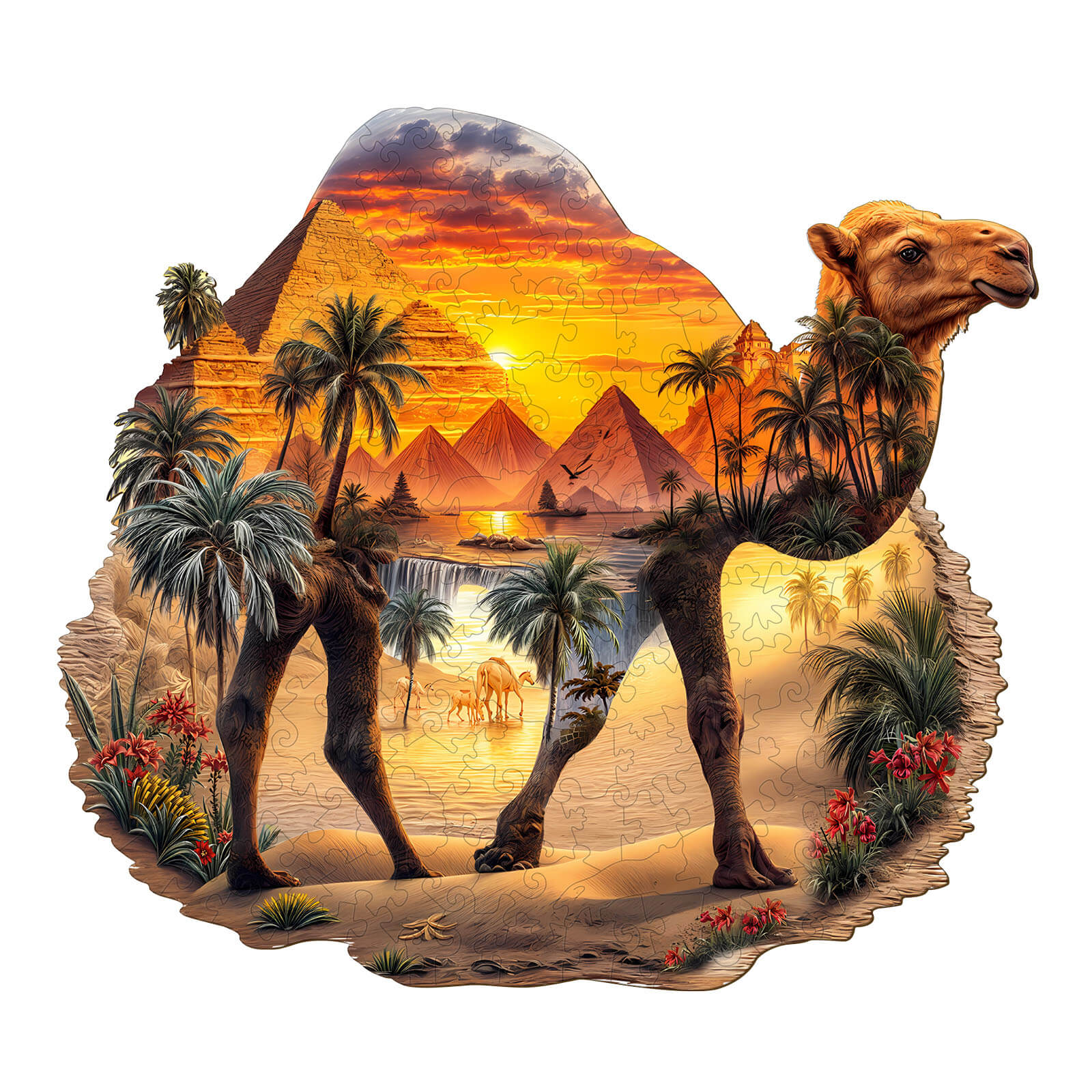 Desert Camel Wooden Jigsaw Puzzle