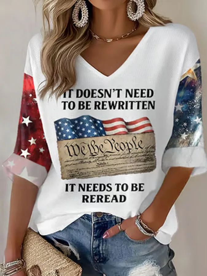 Women'S V-Neck Retro Style