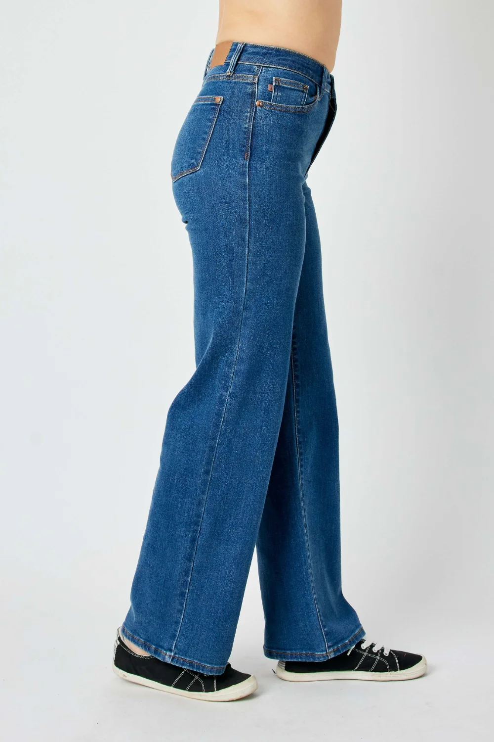 Blue Full Size High Rise Straight Jeans