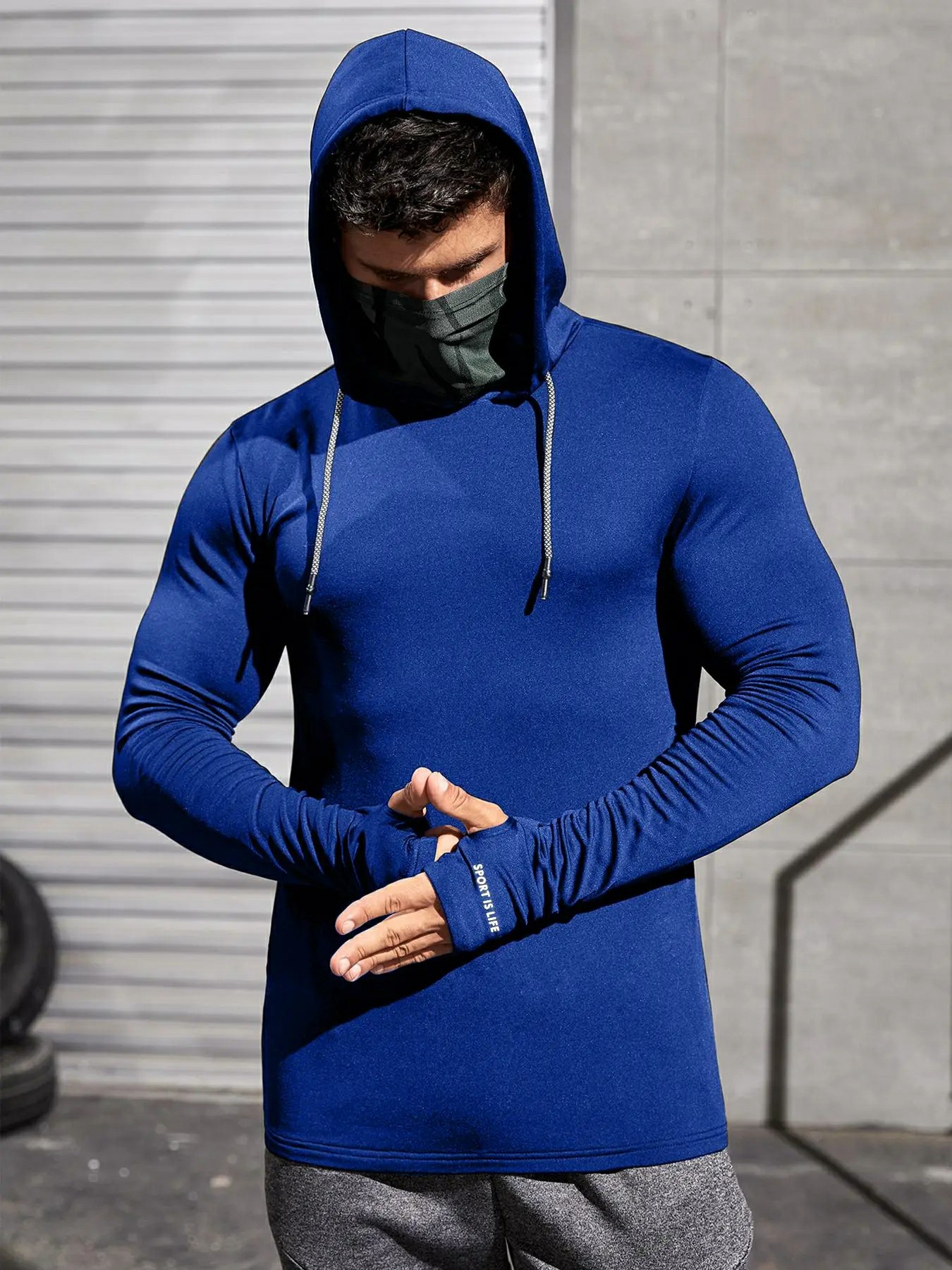 Men’s Hooded Performance Rashguard – Quick-Dry Athletic Top