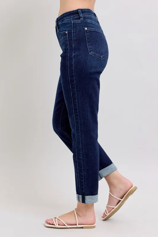 Blue Full Size High Waist Boyfriend Jeans Plus Size