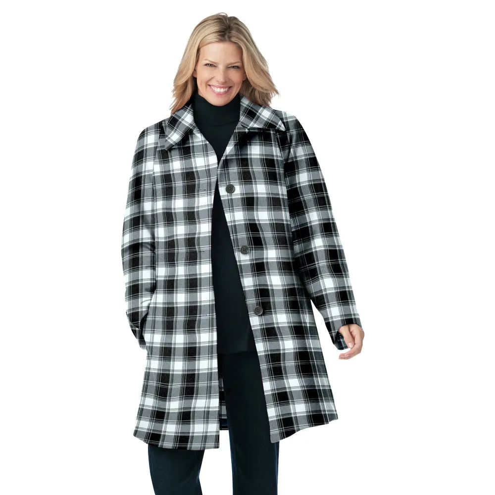 Wool-Blend Classic A-Line Coat