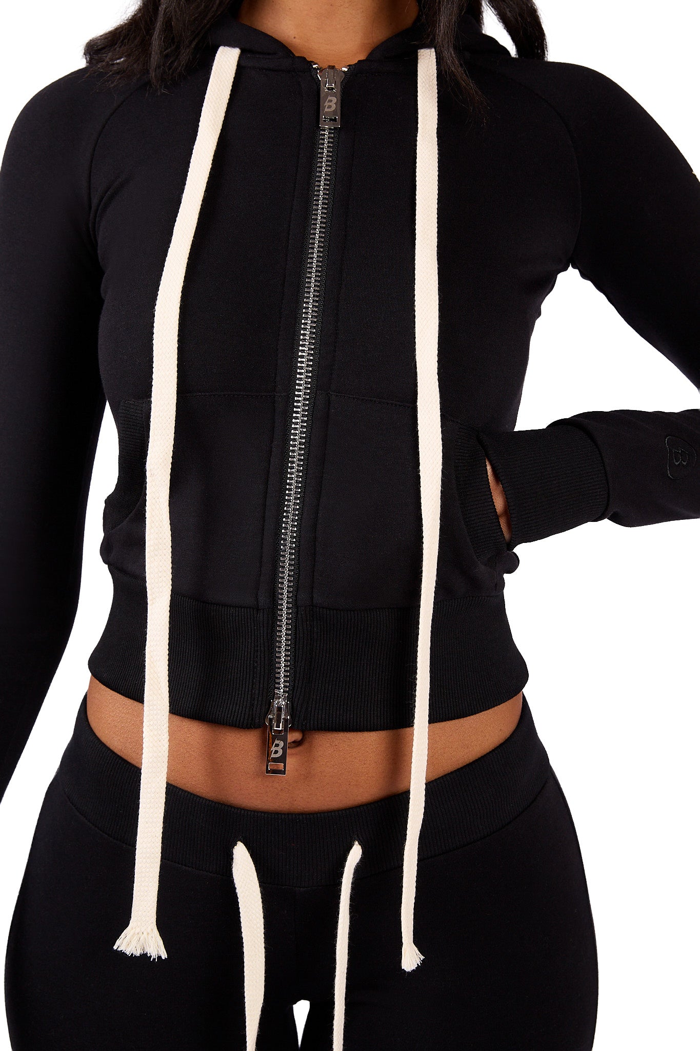 BODY KNITWEAR ZIP HOODIE (MIDNIGHT BLACK)
