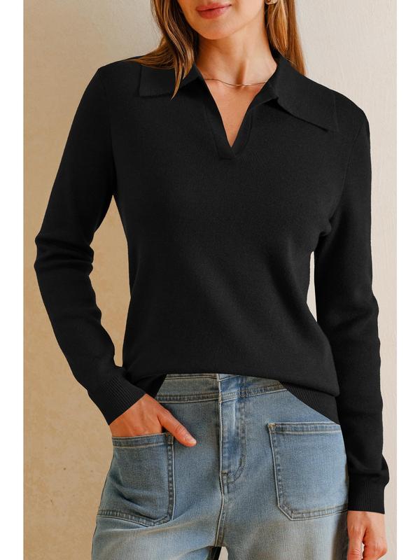 Women's Cozy Wool-Blend Collar Knit Top