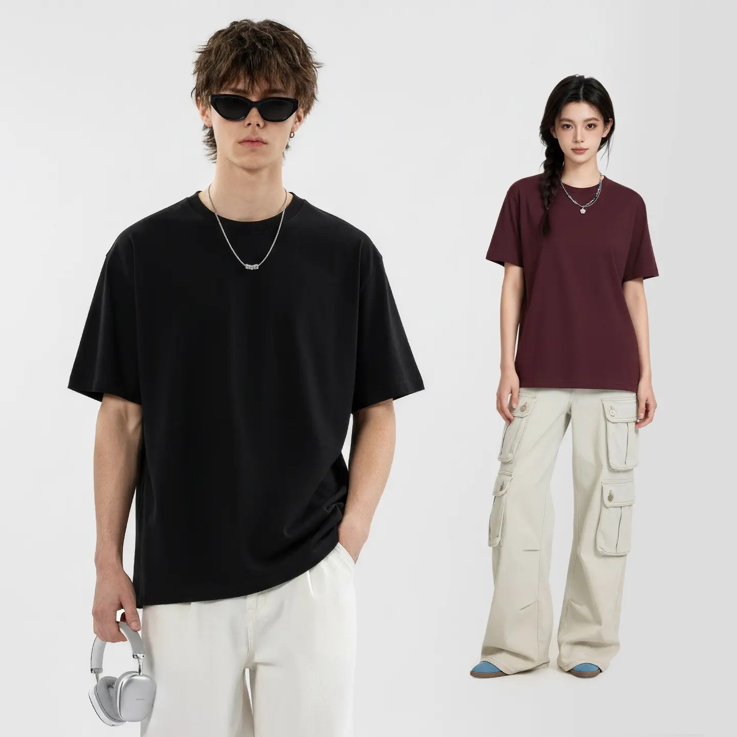 Unisex Heavyweight Cotton T-Shirt – 230G Oversized Vintage Basic Tee