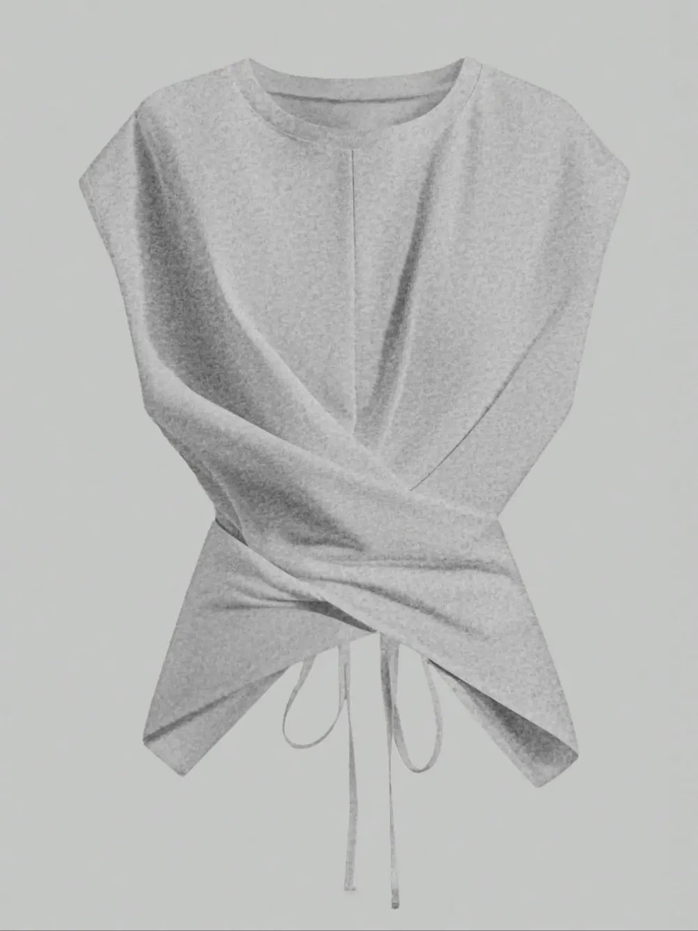 Women’s Knit Criss Cross Back Tie T-Shirt – Asymmetrical Casual Top