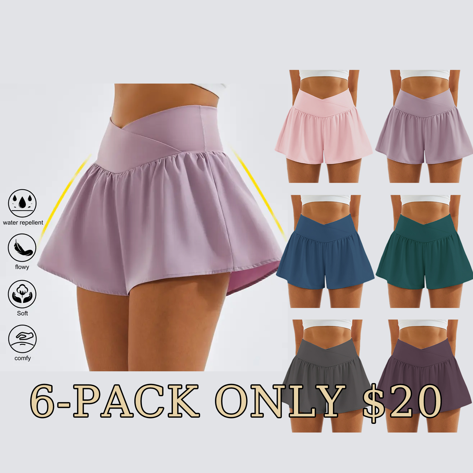 Flowy High-Waist Athletic Shorts for Women