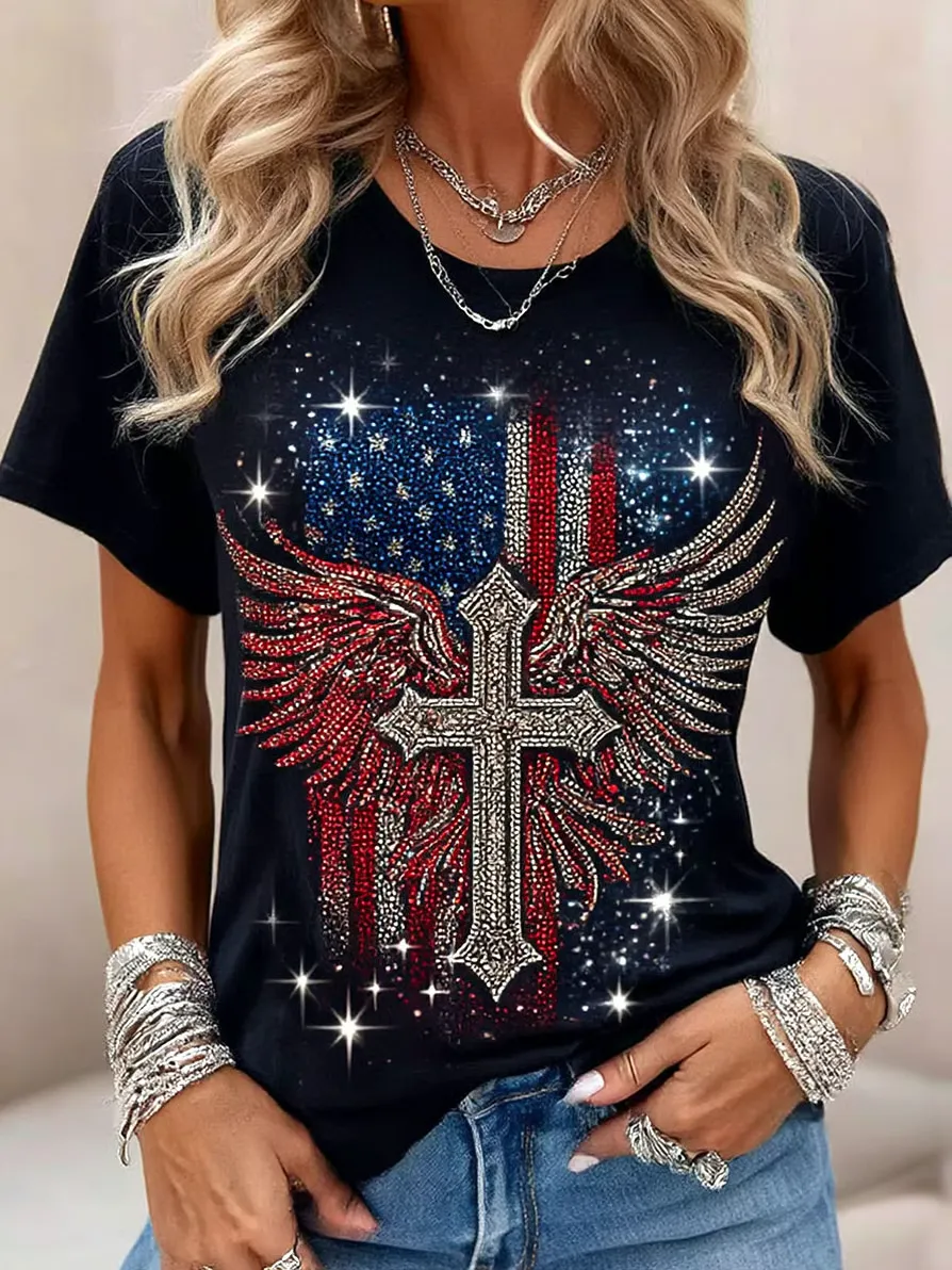 Women's Vintage Faith American Founding 250th Anniversary Short-Sleeved T-Shirt