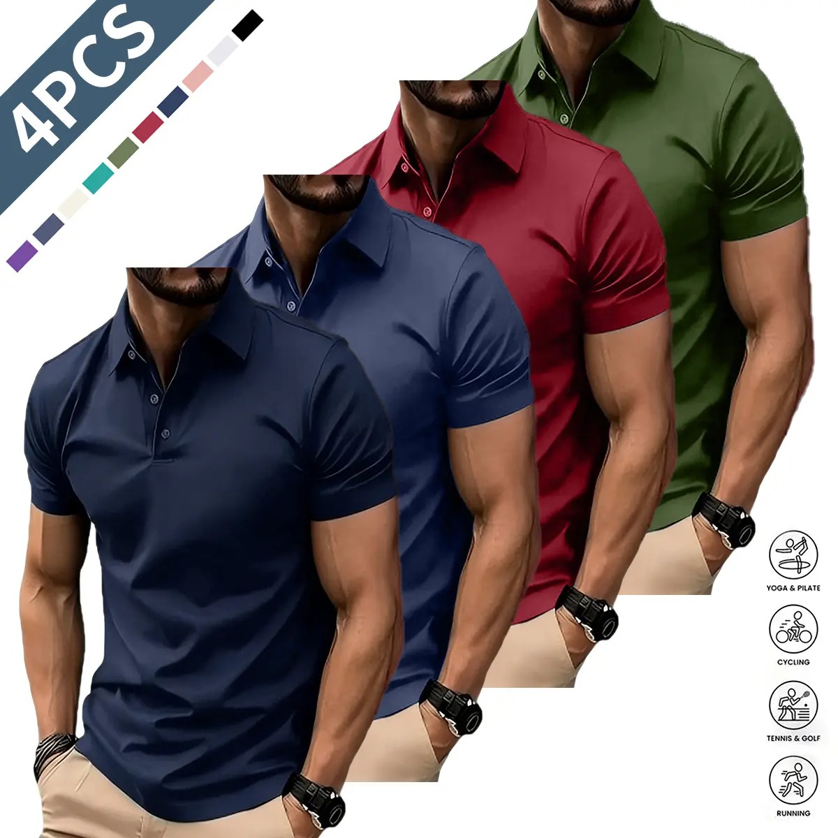 Men's Solid Color Polo Shirt