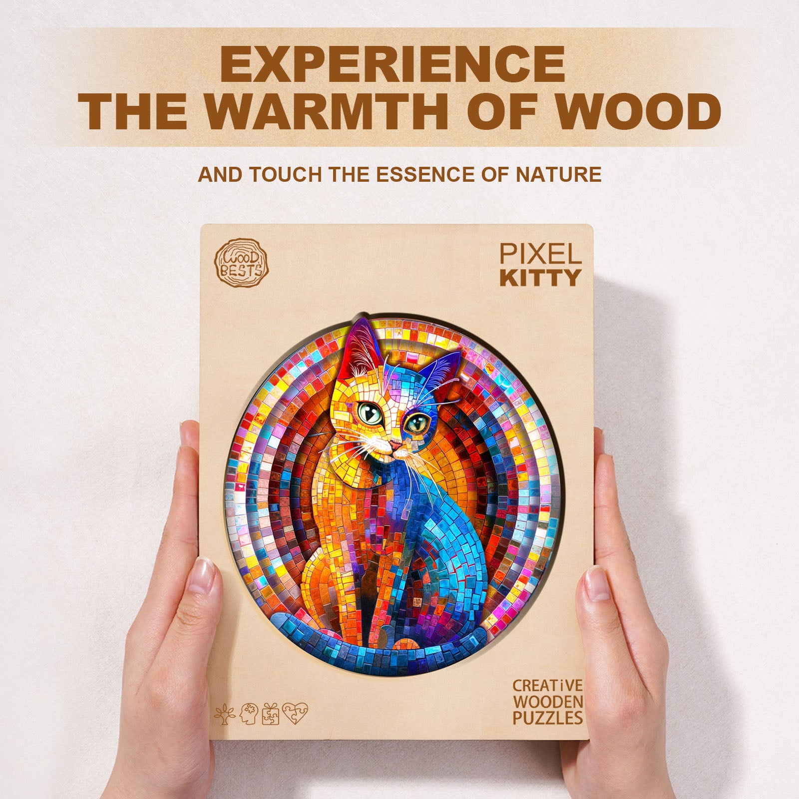 Pixel Kitty Wooden Jigsaw Puzzle