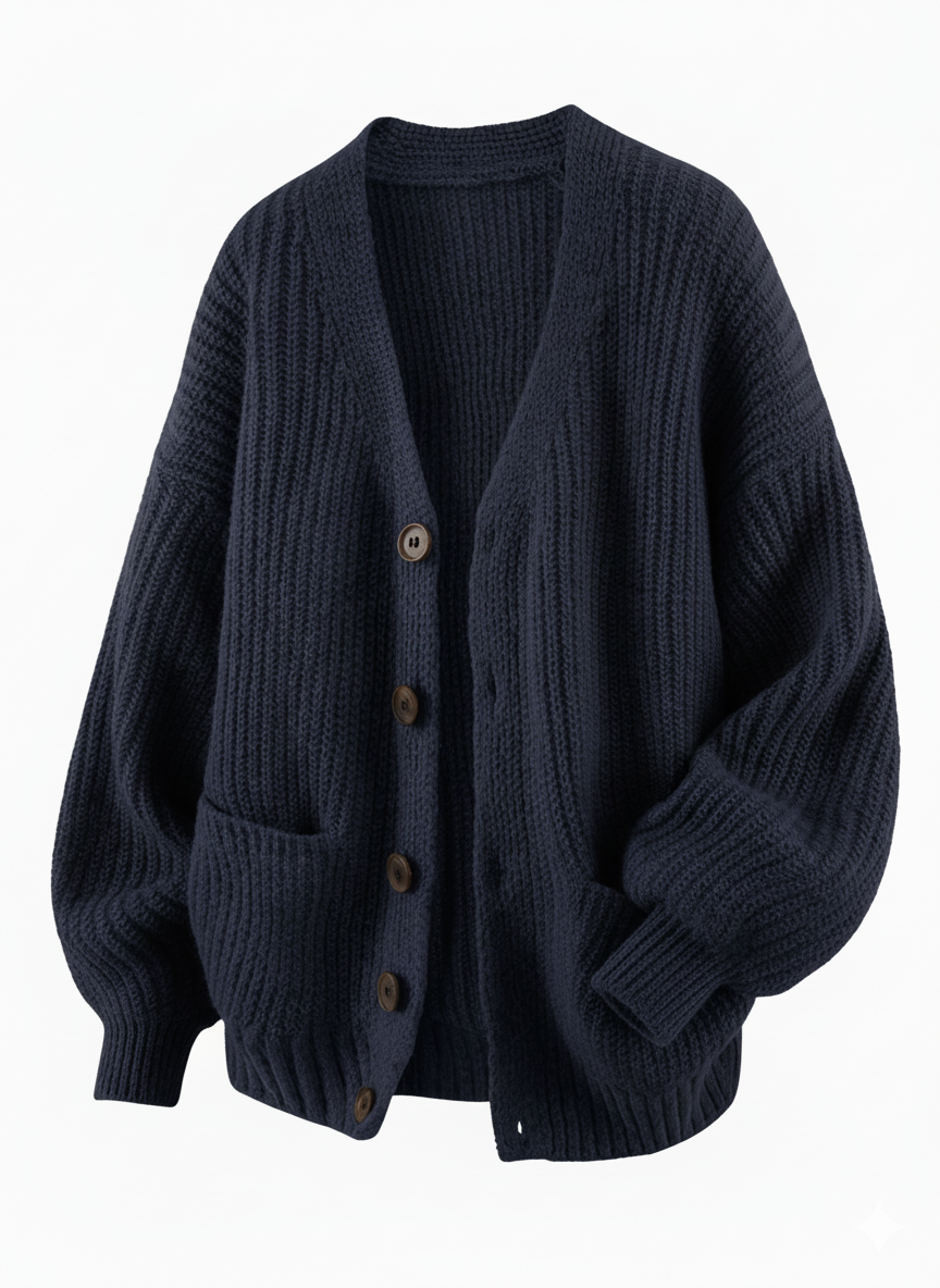 Unisex Casual Button Cashmere Warm Comfortable Sweater Jacket