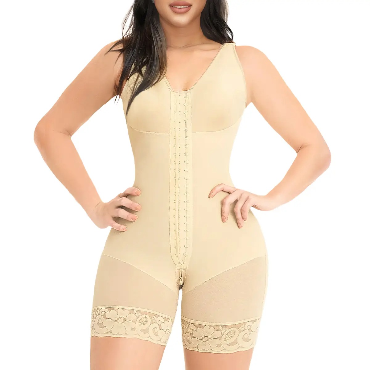 Women's Colombian-Style Full Body Shaper with Tummy Control & Butt Lifter (Hook Closure)