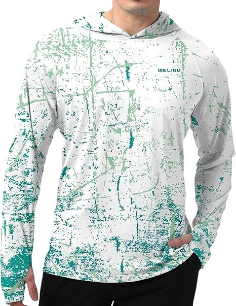 Men's UPF 50+ Sun Protection Hoodie Shirt Long Sleeve SPF Fishing Outdoor UV Hiking Lightweight Shirts